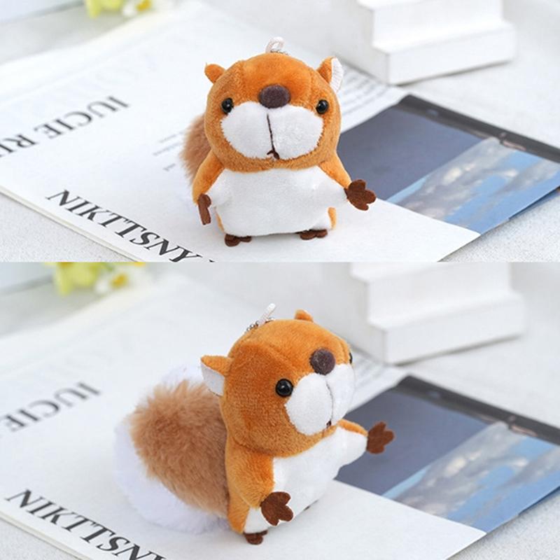 Милая подвеска в виде белки с большим хвостом, плюшевая игрушка, маленькая кукла-белка, подвеска на сумку, брелок