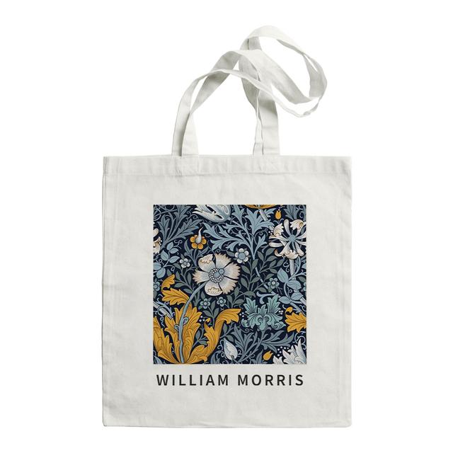 Сумка-тоут для покупок, винтажная сумка с листьями и цветами, Уильям Моррис, многоразовая сумка на плечо, складная модная холщовая сумка для покупок большой вместимости