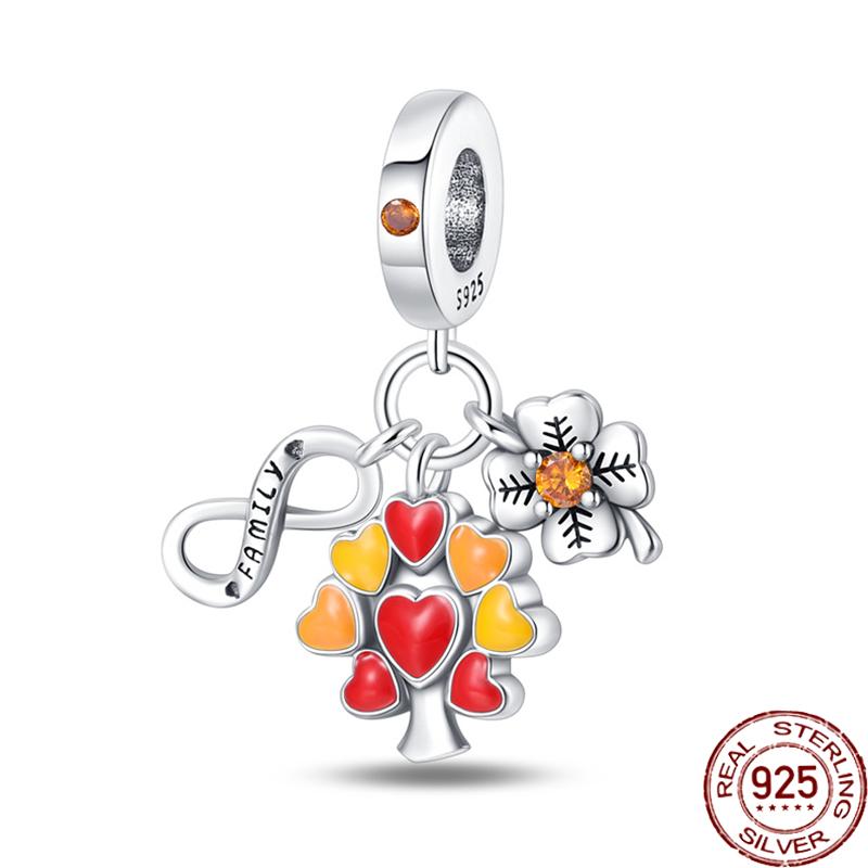 Copper Autumn Brown Music Squirrel Scarecrow Pumpkin Maple Leaves Charm Bead Women'S Bracelets Diy Jewelry Gift