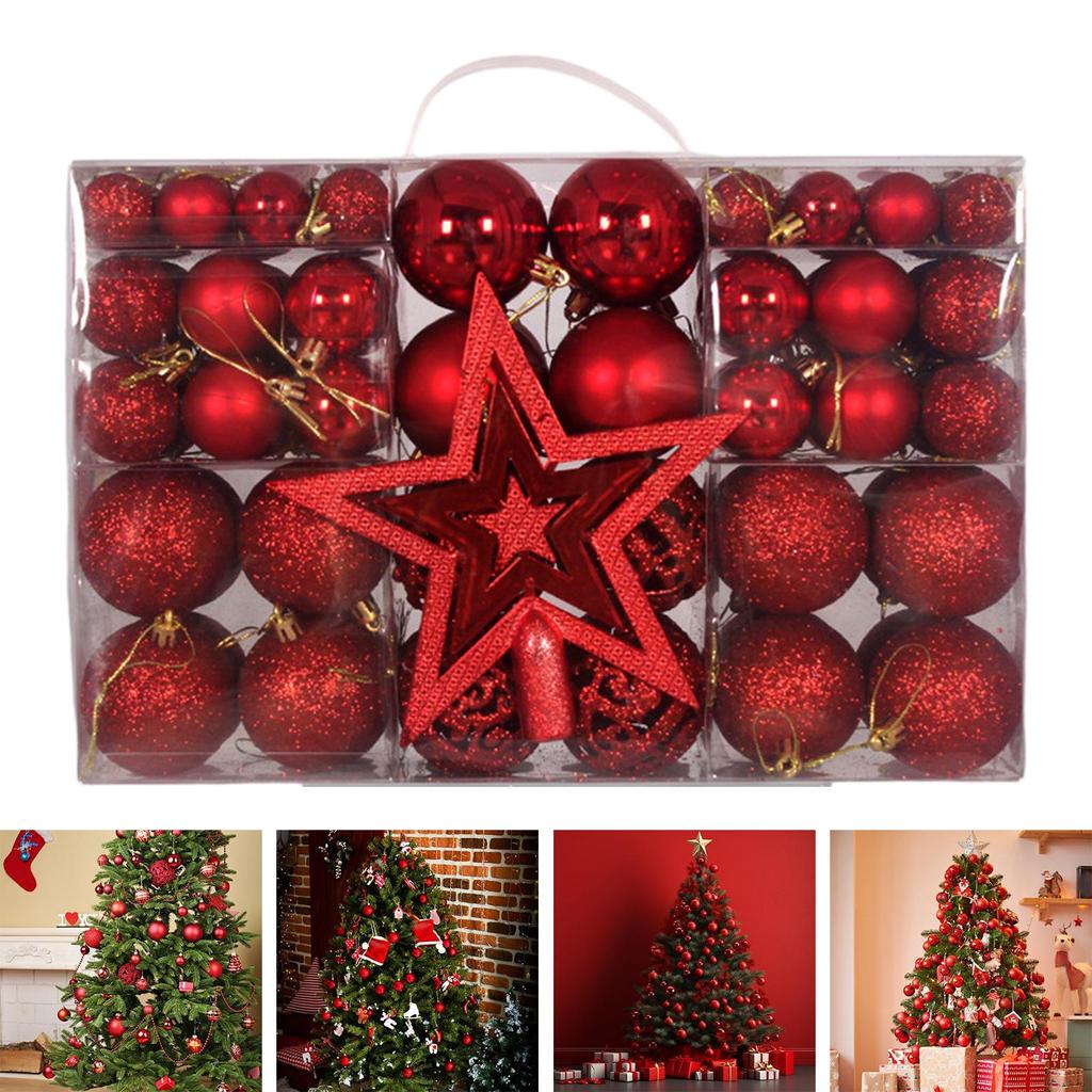 101 шт. Рождественские шары, украшения для елки, звездочки, самодельные безделушки, подвесные шары для ресторанов и фестивалей