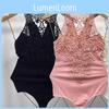 Stylish Ladies Lace Sleeveless Bodysuit Featuring Classic Choker And Stretch Fit