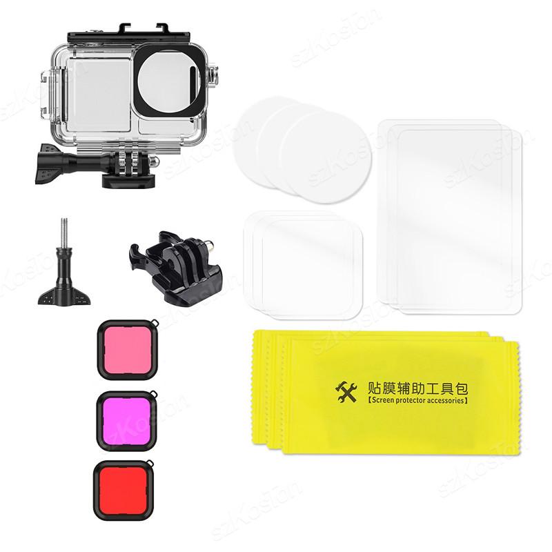 Для DJI Osmo Action 5 Pro 9H закаленная стеклянная пленка + мини-сумка для переноски + защитный чехол для объектива для DJI Action 5 Pro Аксессуары для камеры