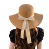 Женская летняя шляпа с очень большими полями, складная пляжная шляпа с защитой от ультрафиолета и ленточным бантом, универсальная соломенная шляпа от солнца для путешествий и отдыха на море