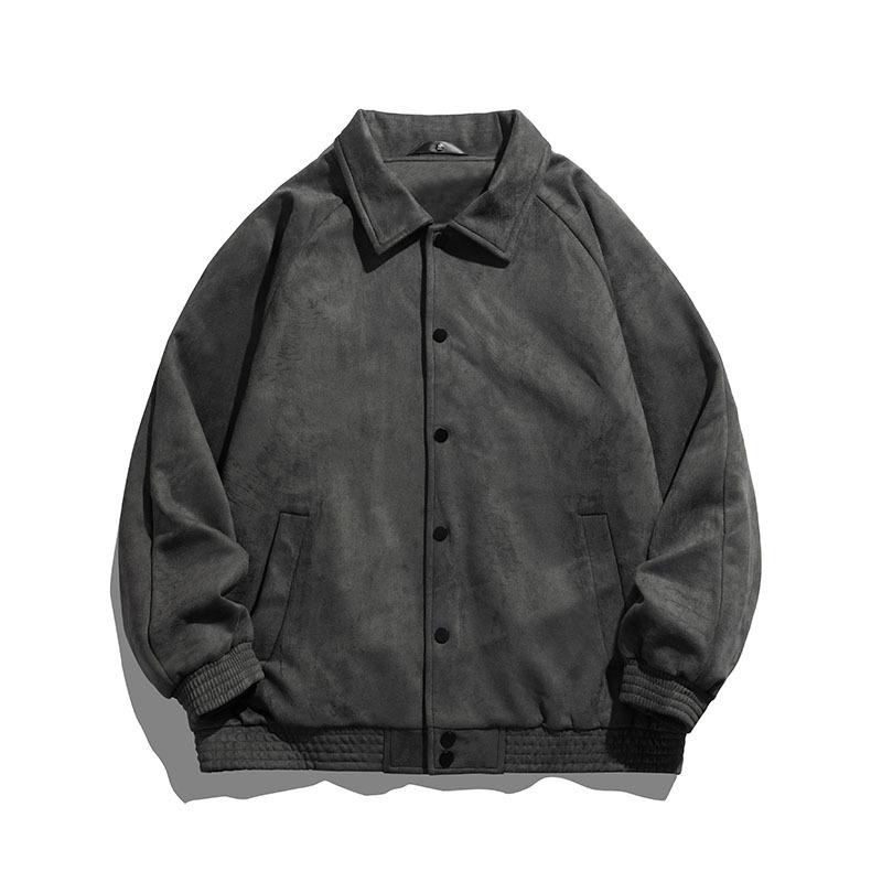 Мужское пальто Весенне-осенняя куртка Новый замшевый топ Модная студенческая куртка-кардиган Зеленая мужская куртка