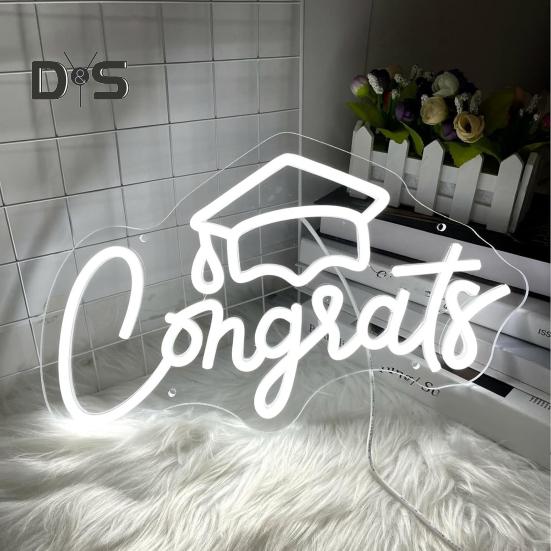 Светодиодный стильный светильник для выпускного сезона, неоновый свет, простая установка, регулируемая яркость, выпускной класс 2025 года, неоновая вывеска, украшение для вечеринки
