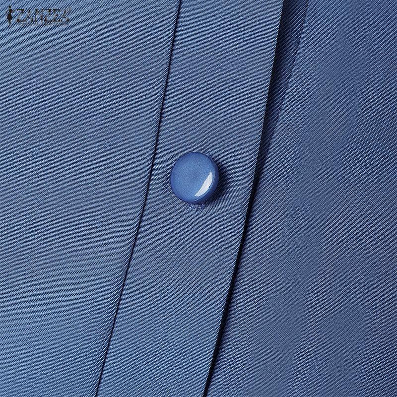 ZANZEA Мусульманское повседневное платье с круглым вырезом, длинными рукавами и свободным кроем для женщин