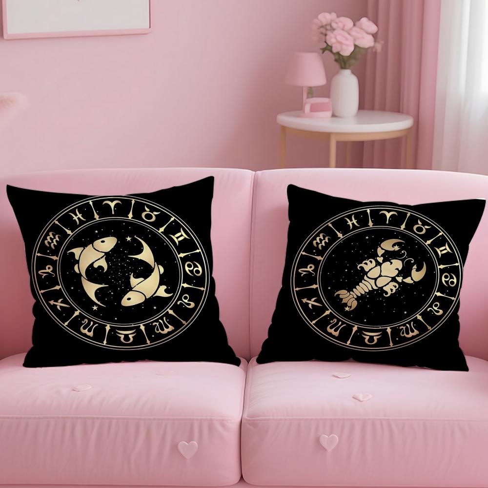 Классическая тема 'Двенадцать созвездий' Чехол на подушку Мягкий и легко стирающийся Наволочка – Универсальный для дивана, кровати, путешествий и офиса