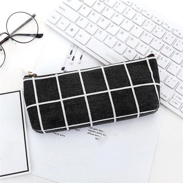 Корейский простой милый сетчатый холщовый пенал Kawaii, студенческие канцелярские принадлежности, школьные принадлежности, портативные офисные аксессуары, сумка для ручек