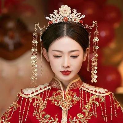 Новый китайский стиль Ханфу Корона для волос Золотая длинная кисточка Заколка Невеста Диадема Ханфу Косплей
