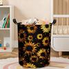 1pc, Attractive Yellow Floral Laundry Basket That Is Foldable, Featuring a Handle for Easy Portability, Ideal for Organizing Clothes in The Laundry, R