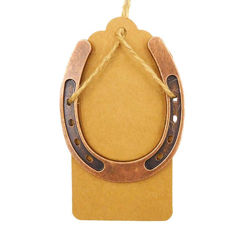 Металлическая подкова, свадебные подарки, сувениры, центральные элементы стола, бирка из крафт-бумаги