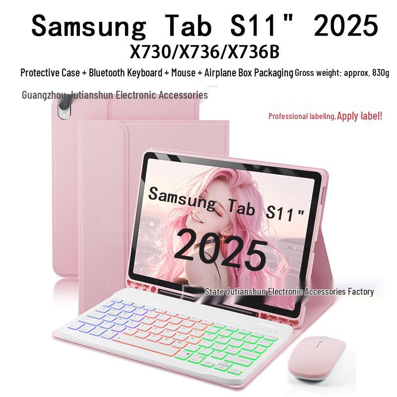 Чехол для Samsung Galaxy Tab S 11" с цветной Bluetooth-клавиатурой и слотом для стилуса X736