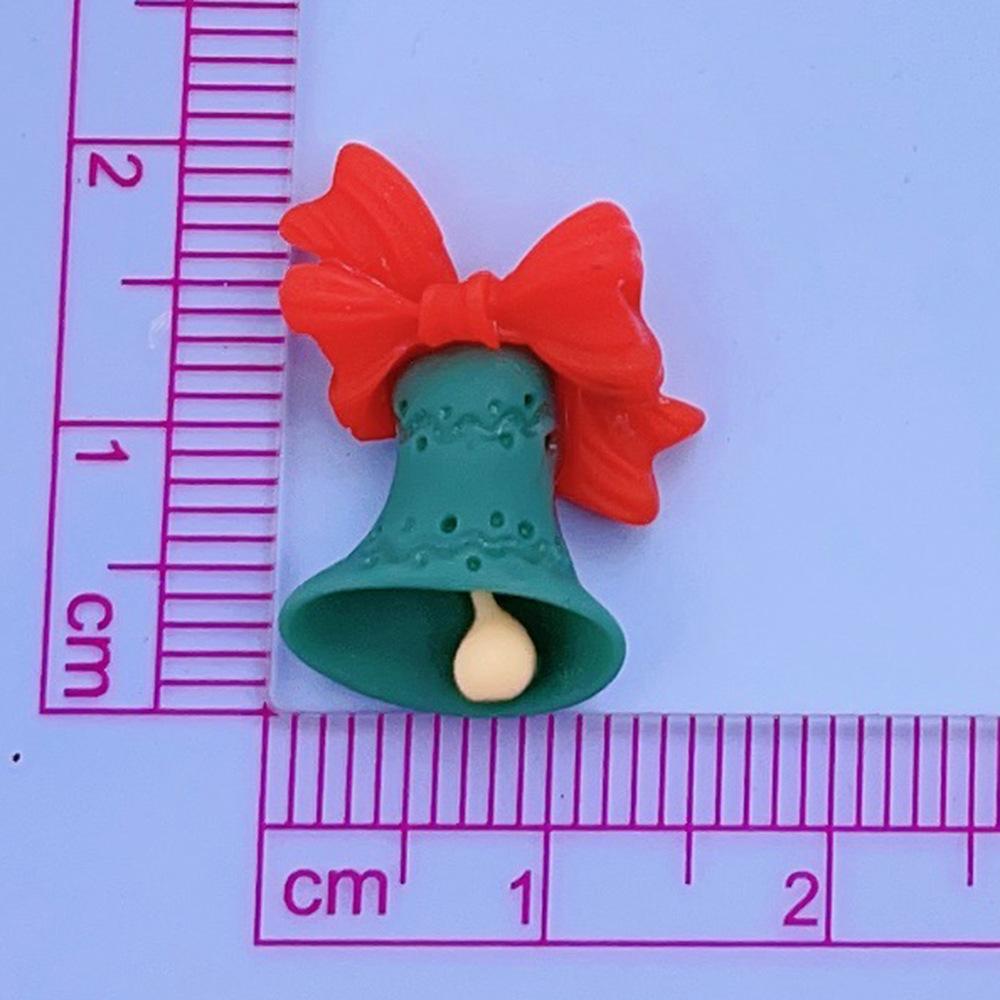 Cartoon Christmas Bell Resin Accessories Diy Cream Glue Hairpin Mobile Phone Case Shoe Buckle Christmas Tree Decoration
