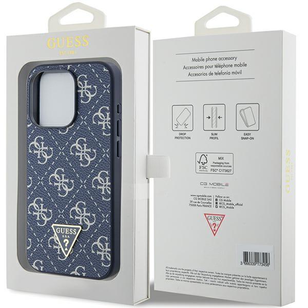 Guess Guhcp15Lpg4Gpb iPhone 15 Pro 6.1 Niebieski/Blue Hardcase 4G Trójkątne Metalowe Logo