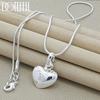 925 Sterling Silver Solid Small Heart Pendant Necklace 16-30 Inch Snake Chain for Women Wedding Charm Fashion Jewelry