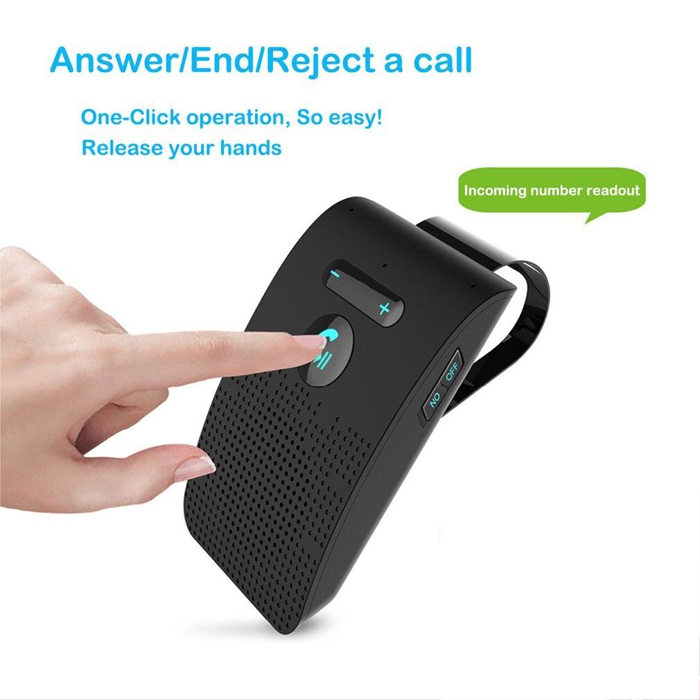 Автомобильный комплект громкой связи Bluetooth 5.0, зажим для солнцезащитного козырька, беспроводной аудиоприемник, громкая связь, музыкальный плеер, двойной микрофон