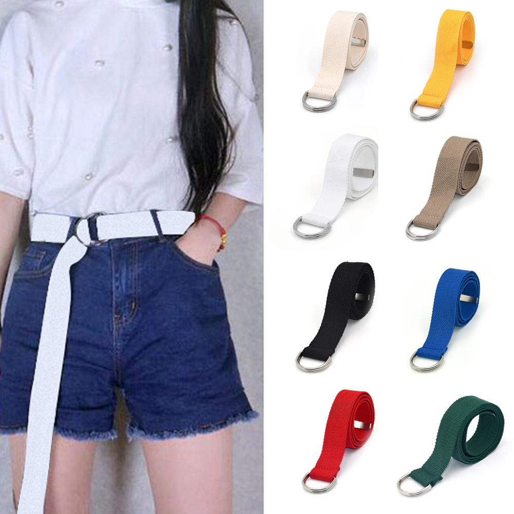 Модный мужской ремень унисекс повседневный двойной D-образный ремень с пряжкой регулируемый поясной ремень холщовый ремень наружные ремни