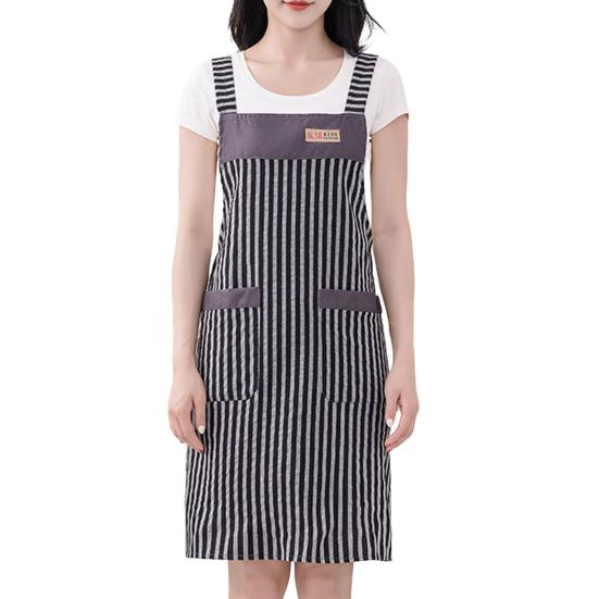 Модный хлопковый фартук в полоску, многоразовый, маслостойкий