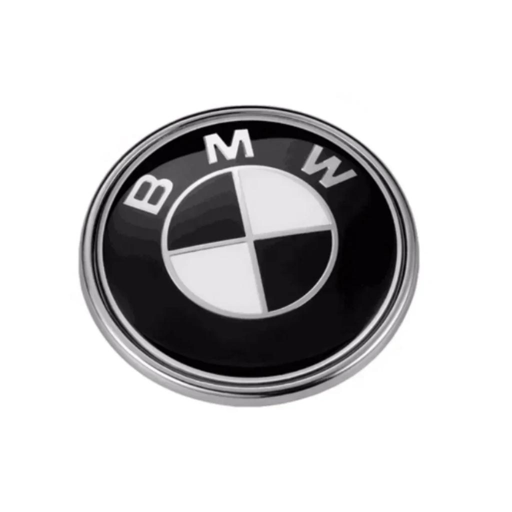Новый значок на капот для BMW Черно-белый логотип Race track 81 мм + Задний значок 74 мм + Колпачок ступицы колеса 68 мм + 56 мм Наклейка на руль