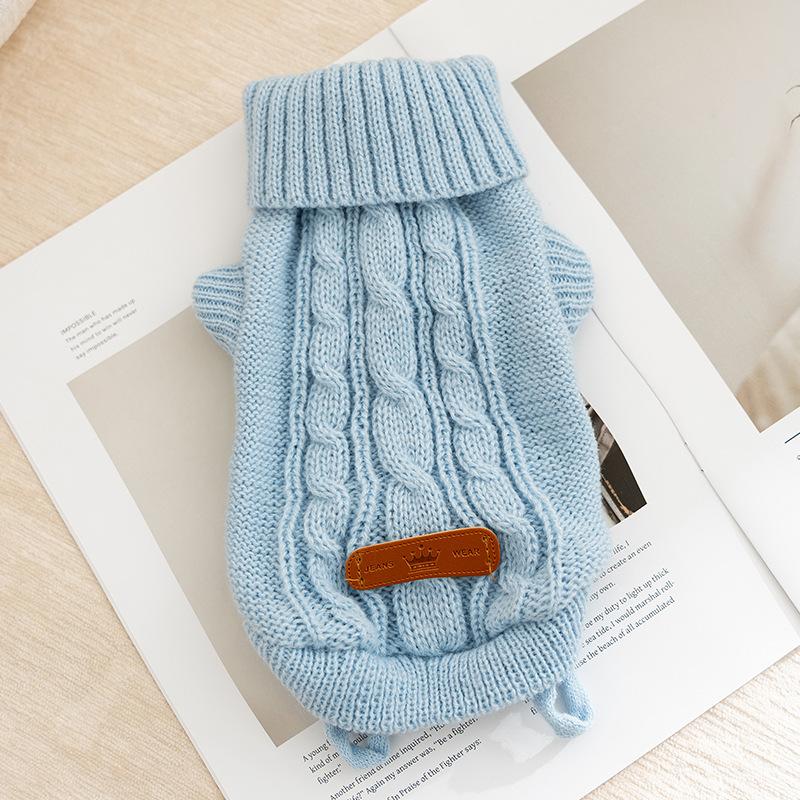 Одежда для собак осень и зима вязание косичкой для маленьких собак тедди чем медведь кошка в котенка защита от побега свитер для питомца