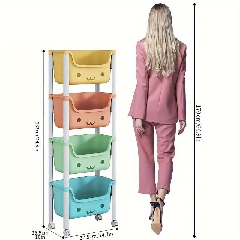 Trolley Shelf Children's Toy Storage Rack Household Bookshelf Drawing Book Rack Movable Multi-layer Finishing Rack
