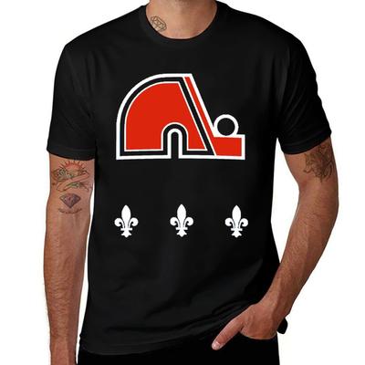 Винтажный хоккей Квебека - Ретро футболка Nordiques эстетичная одежда футболки футболки из плотной ткани для мужчин