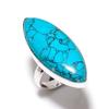 Кольцо из серебра 925 пробы с натуральным бирюзовым камнем Санта-Роза, размер 9 L3e82