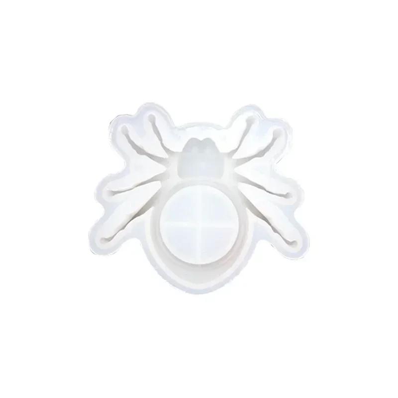 Форма для подсвечника в стиле Хэллоуина 3D Паук Ручная работа Креативные силиконовые формы Готический декор Паук Подсвечник Форма для свечного стаканчика LS