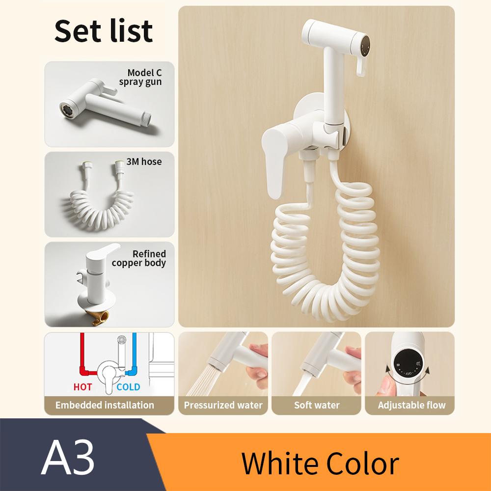 Настенный латунный смеситель для биде с горячей и холодной водой, водопроводный кран, смеситель для душа, смеситель для биде, окрашенный в белый цвет 811586