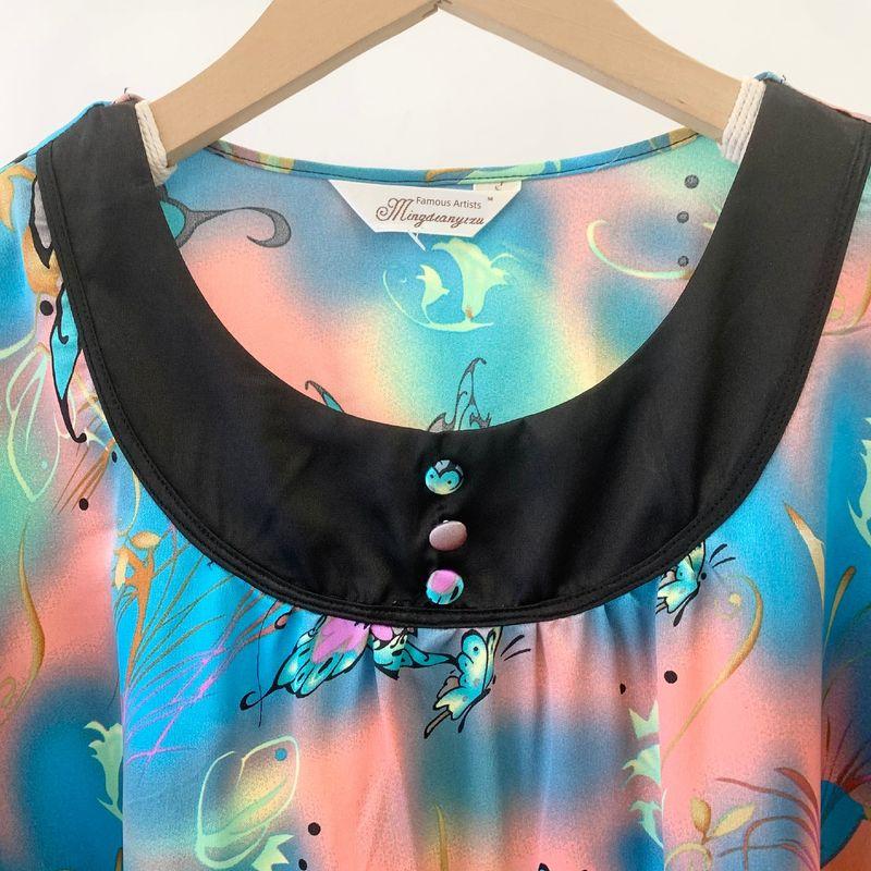 Корейский стиль Ночная сорочка из ледяного шелка Женская летняя тонкая на шнуровке Пижама Домашняя одежда Юбка Пижама средней длины