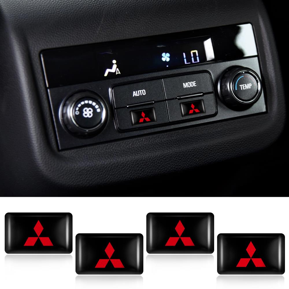 hkbn2 10Pcs Car Interior Button Decoration Badge Decal Resin Accessories For Mitsubishi 9 Ralliart X EX ASX L200 Colt Outlander Pajero