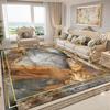 Роскошные золотые ковры для гостиной, мраморный стиль, европейская декорация, ковры для зоны дивана, нескользящие, для спальни, моющийся мягкий напольный коврик