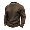 Men's Solid Color Round Neck Long Sleeve Tops Men's Sports Large Size Casual Round Neck Tops