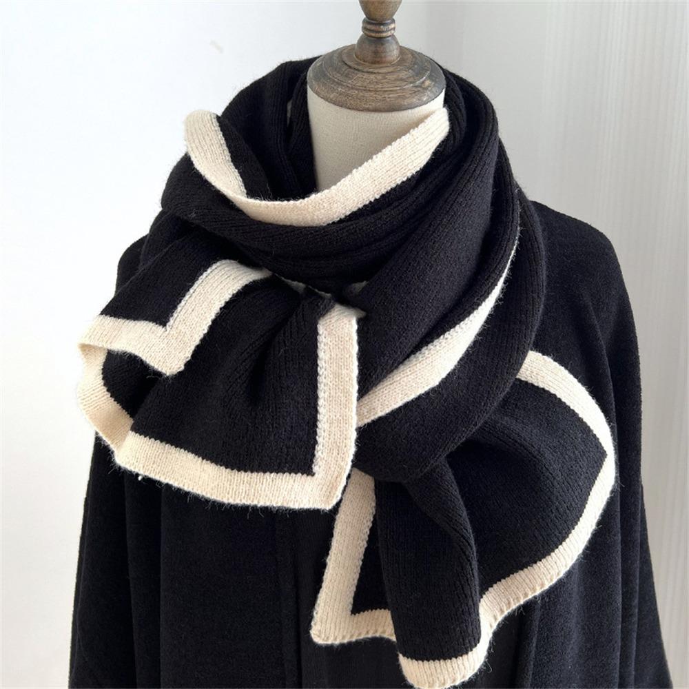 Thick Knitted Scarves Winter Warm Neckerchief Fashion Wool Scarf for Women Female