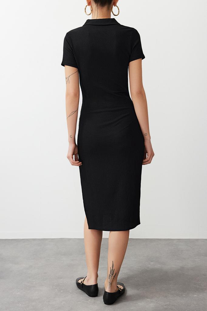 Women's Dress New Season Fashion Green Slit Knitted Dress