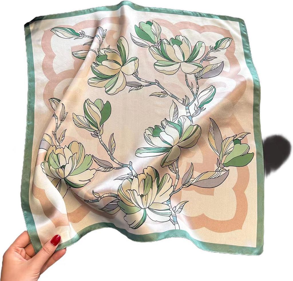 100% Шелковый Шарф Женские Шали Накидки для Леди Платки Фуляр Пашмина Шейный Платок Женский Хиджаб Бандана 53см Мода bufanda