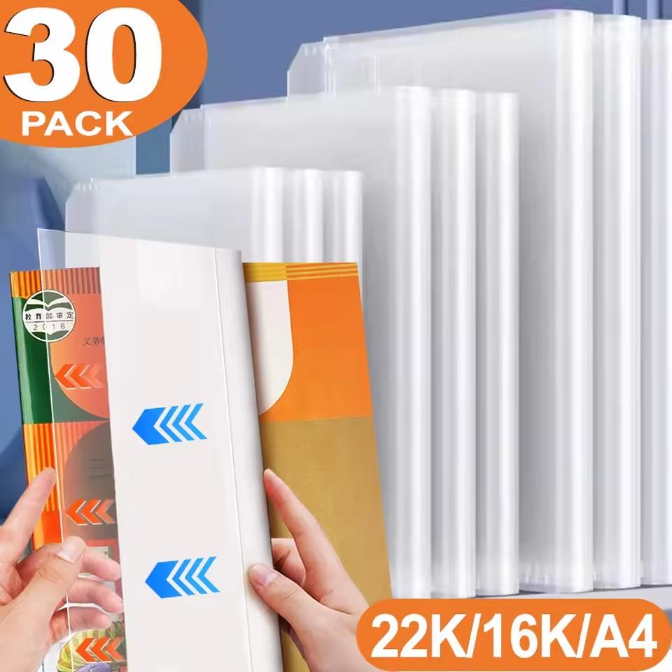 22k/16k/a4 Transparent Waterproof Plastic Book Sleeve Notebook Protector Book Cover For School Office Notebook Wrapping Supplies
