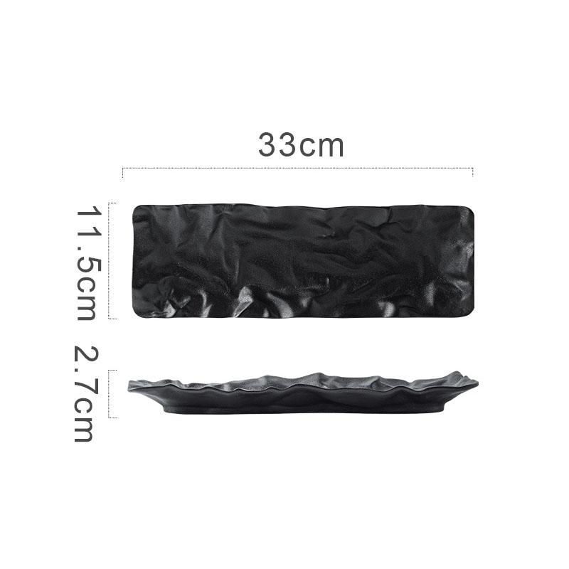 Креативная керамическая обеденная тарелка для ресторана, гофрированная текстура, суши-тарелка, тарелка для сашими, тарелки для закусок, рыбные тарелки, столовые приборы сплошного цвета