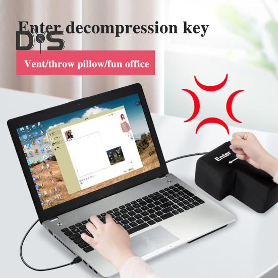 Большая кнопка Enter, питание от USB, антистресс, большая кнопка Enter, игрушка, эргономичная подушка с кнопкой Enter, губчатая подушка, украшение для рабочего стола