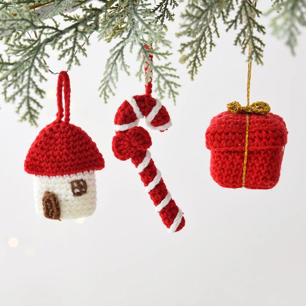 DIY Hanging Decoration Handmade Crochet Yarn Pendant Mini Santa Claus Uses For Christmas Tree New Christmas Decorations