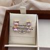 Super Flash Exquisite Stud Earrings Light Luxury Zircon Geometric Earrings Elegant High Fashion Temperament Simple Fashionable Shining Earrings