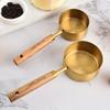 8Pcs Set Stainless Steel Measuring Cups Spoons with Wooden Handle Multifunctional Portable Measuring Tools Kitchen Accessories
