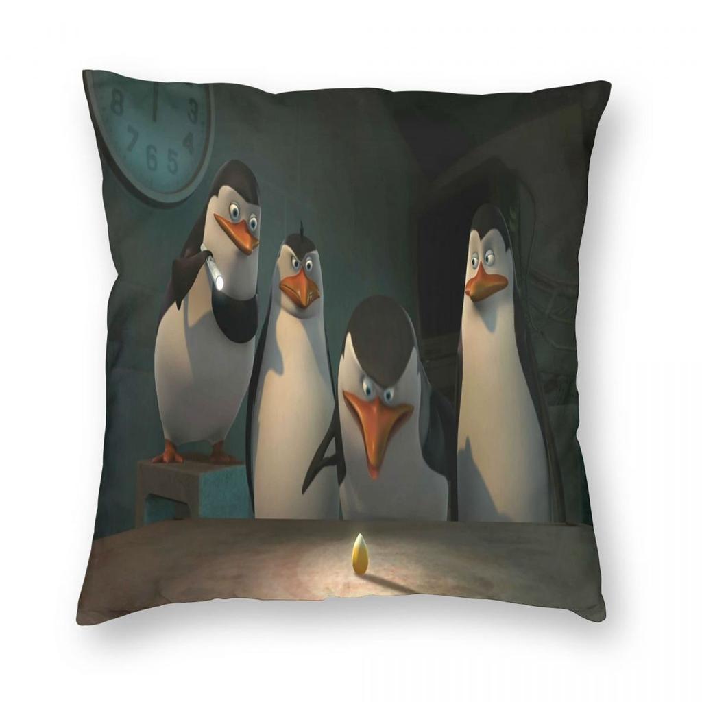 Pose Penguins Of Madagascar Square Pillowcase Pillow Cover Cushion Throw Pillow for Home Sofa Living Room