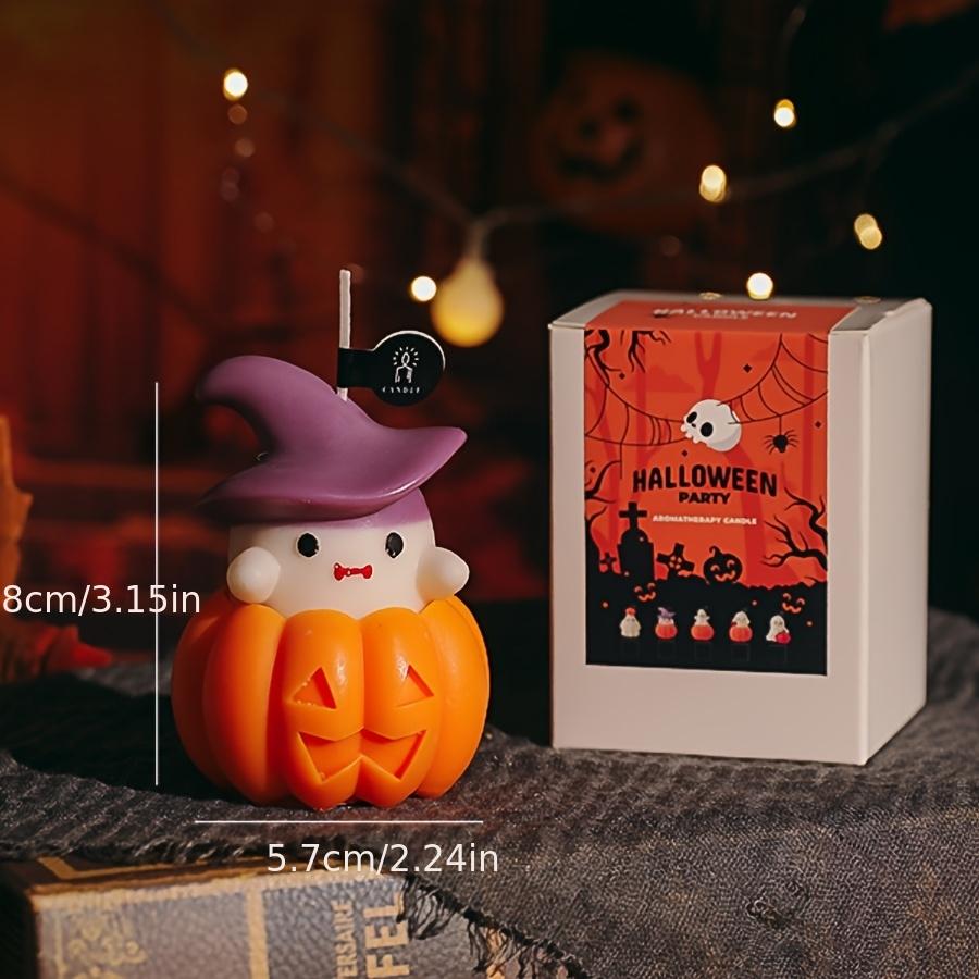 1pc Halloween Scented Candles Cute Ghost Pumpkin Witch Hat Smokeless Aromatherapy Candle for Home Store Decor Party Gift