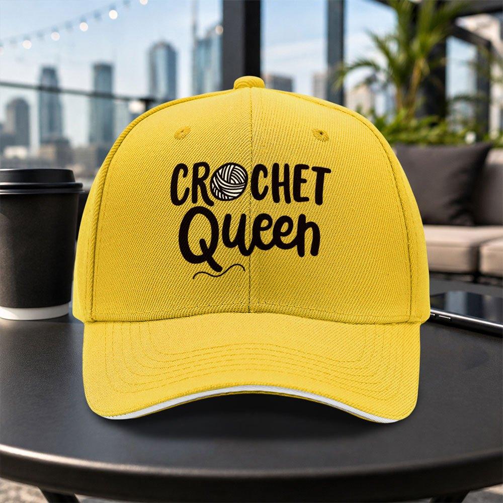 Crochet Queen Sandwich Baseball Cap Unisex Adjustable Lightweight Casual Hat Multiple Colors