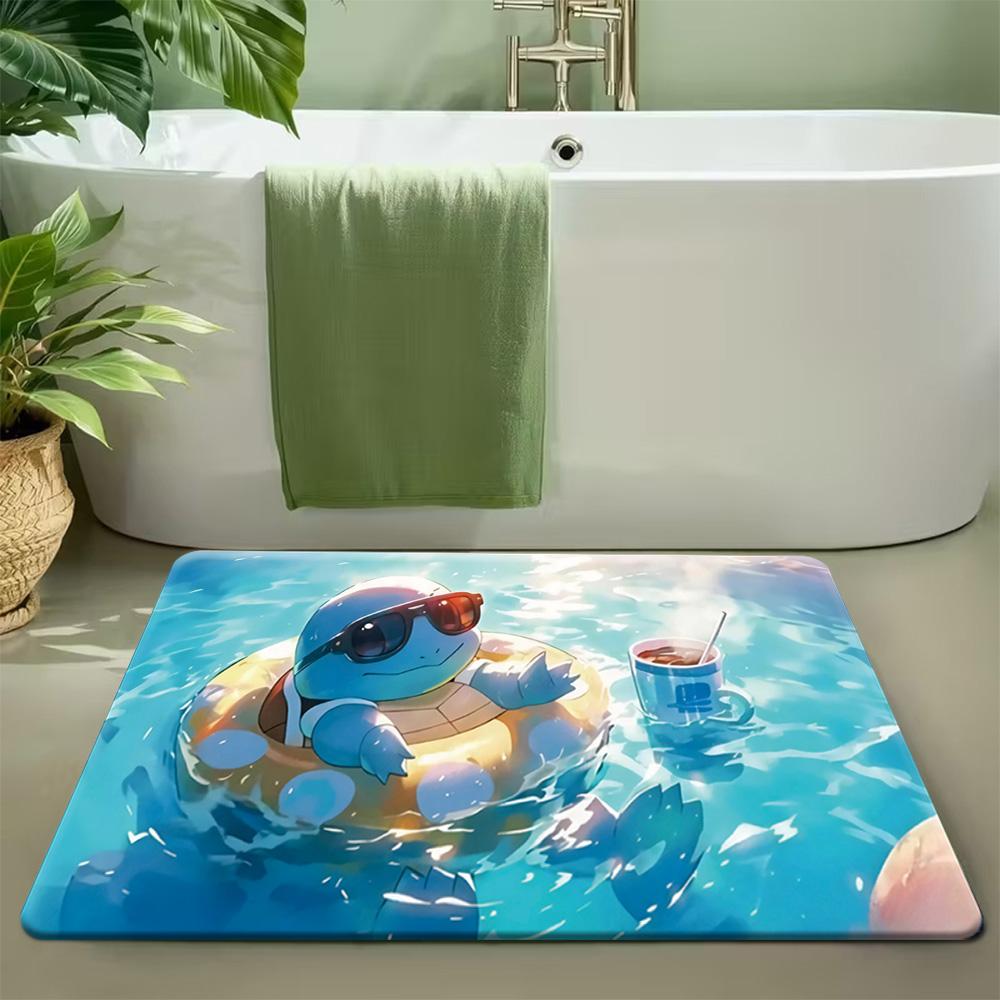 Pokemon Charmander Cute Print Non-slip Doormat, Soft Absorbent Floor Rug for Home Decor