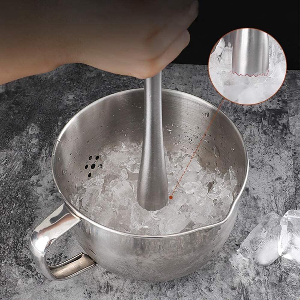Kitchen Masher Stainless Steel Rod Hammer Cocktail Mixer Stirrer Tool Mojito Muddler Ice Crusher