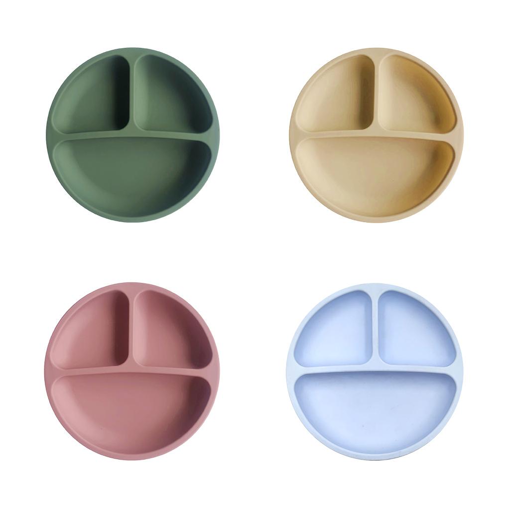 Силиконовая разделенная кухонная обеденная тарелка для хранения, детская посуда для малышей и взрослых, моющаяся, многоразовая, тренировочная тарелка для еды