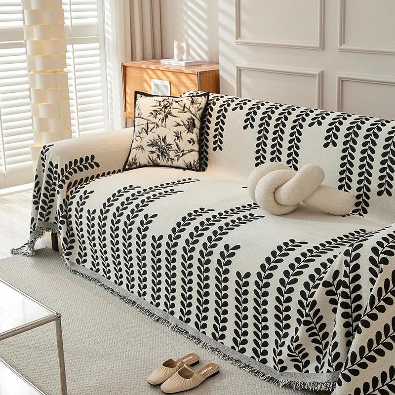 Полотенце для дивана в скандинавском стиле из шенилла с кисточками в стиле бохо с геометрическими узорами для гостиной, повседневные чехлы для дивана, одеяла для кроватей