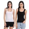 Women's Regular Fit Sleeveless Cotton Camisole Slip Spaghetti Combo Pack of 2